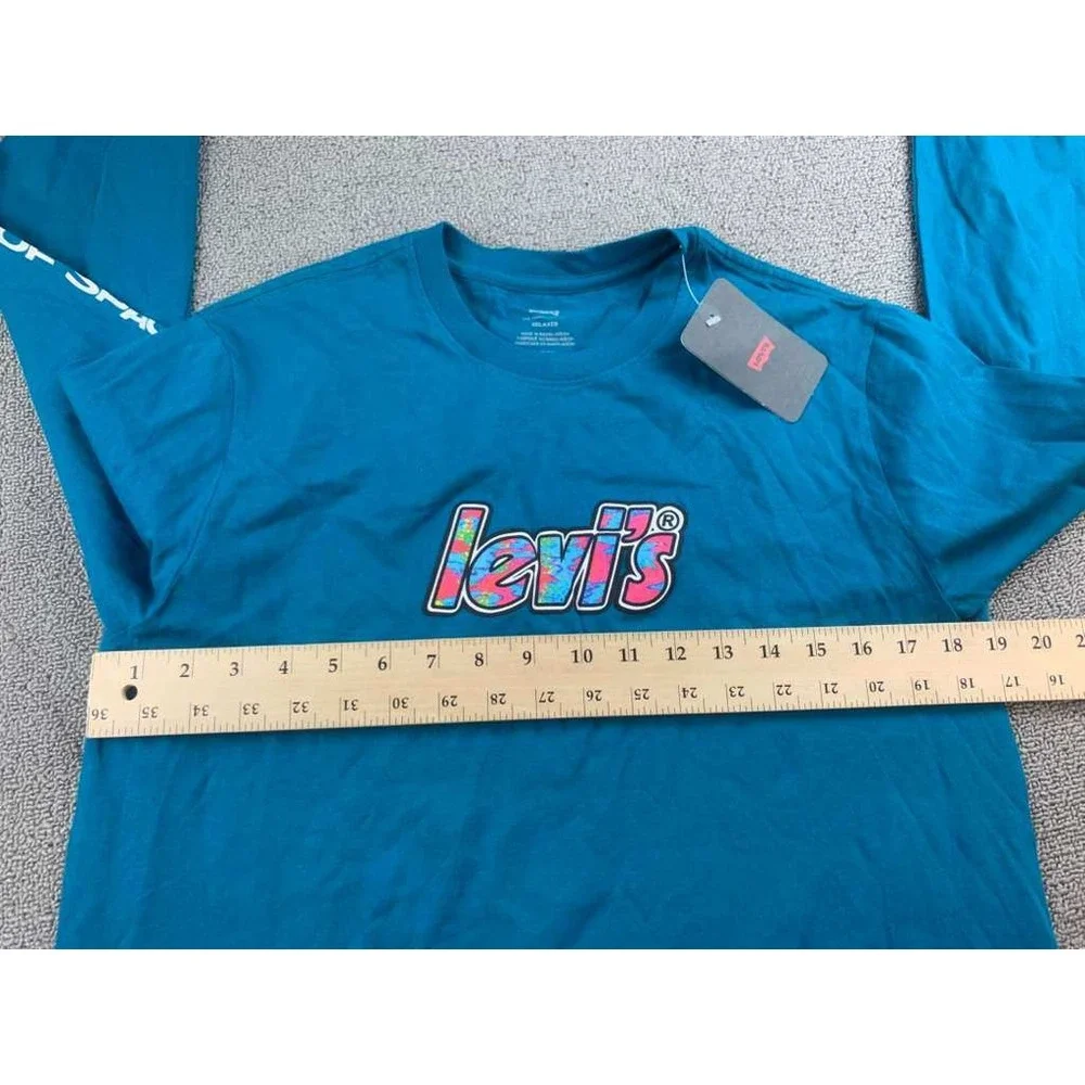 Levi's T-Shirt Men S Blue Relaxed Logo Out of Space Star Tie Dye‎ Graphic Tee